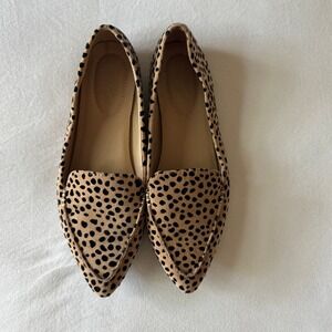 Cato Comfort Leopard Print Pointed Toe Flats Womens 7M Slip On Parisian Preppy